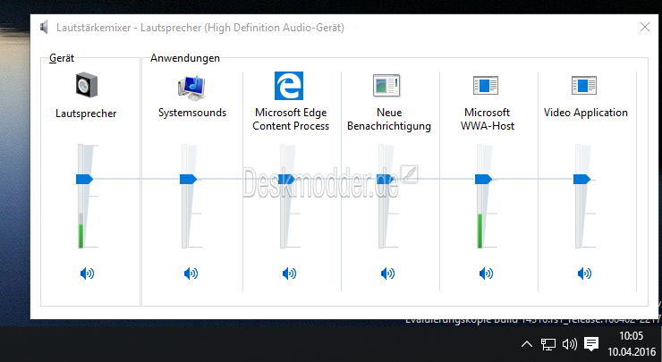 Lautstärkemixer für jedes einzelne Programm und App Windows 10 Anniversary  Update - Deskmodder.de