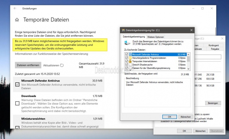 Datei:Datentraegerbereinigung Speicheroptimierung loescht nicht alles Windows 10.jpg