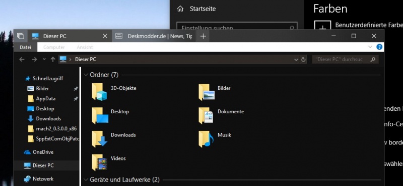 Datei:Datei Explorer dunkel Windows 10 1809.jpg