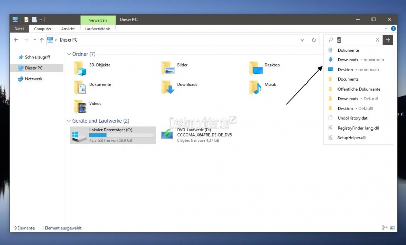 Datei:Windows 10 Neue Suchfunktion im Datei Explorer deaktivieren 001.jpg