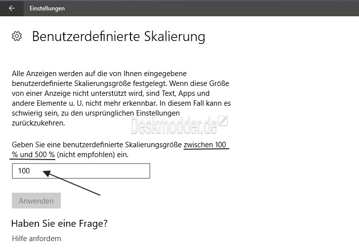 Datei:Benutzerdefinierte Skalierung Windows 10.jpg